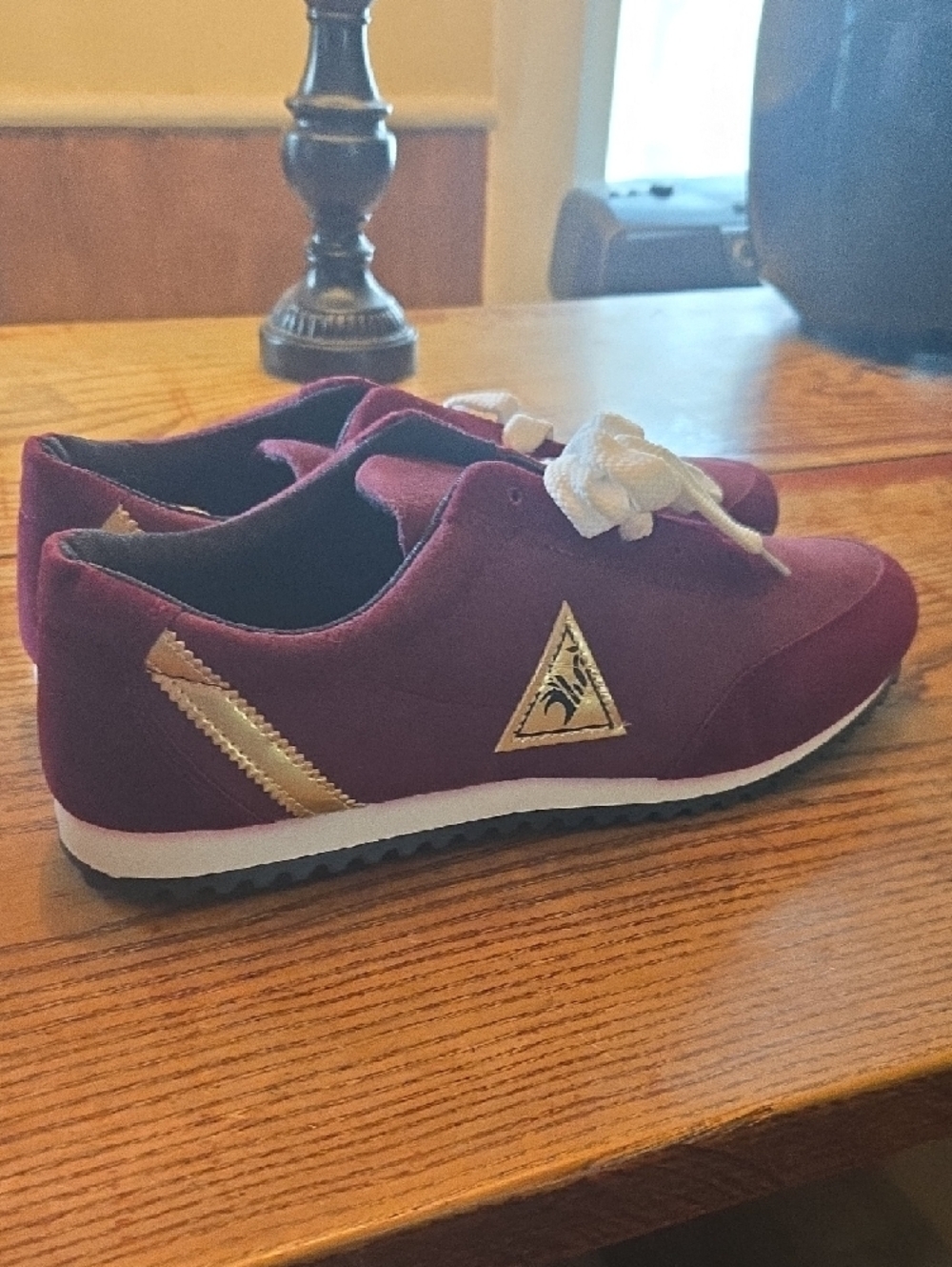 Maroon Suede Sneakers Size 11 US/ Size 45 EUwith White Laces By Polligie - Picture 13 of 13